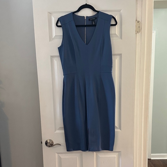 White House Black Market Dresses & Skirts - White House Black Market V-Neck Blue Midi Dress